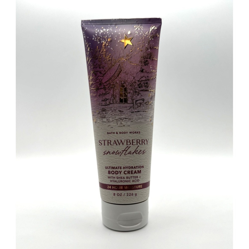 Bath Body Works Strawberry Snowflakes Hydrating‎ Body Cream Lotion 8oz Brand New